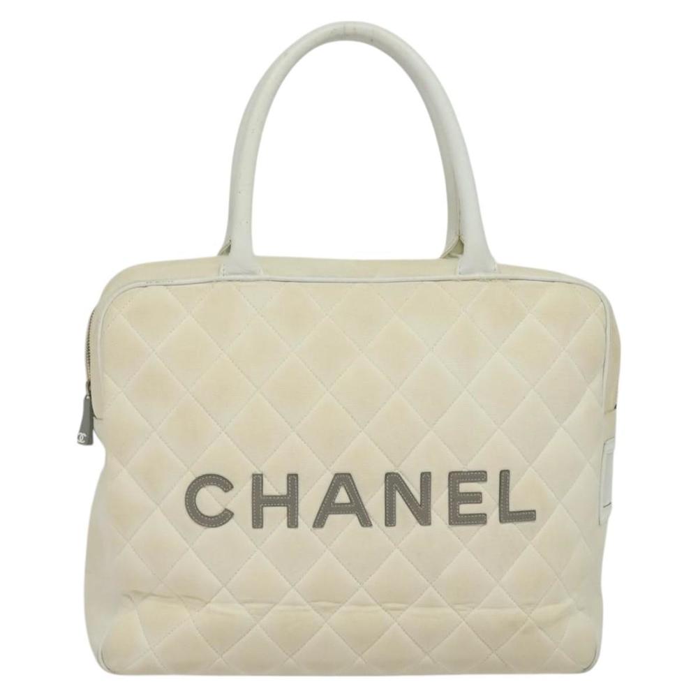 CHANEL Sports Line Boston Bag Canvas White CC Auth 115293 - Picture 13 of 16